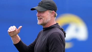 May 28, 2025; Woodland Hills, CA, USA; Los Angeles Rams general manager Les Snead. Mandatory Credit: Kirby Lee-Imagn Images