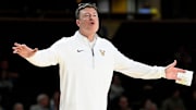 Vanderbilt basketball head coach Mark Byington shouts to his players during an NCAA college basketball game against California Wednesday, Nov. 13, 2024, in Nashville, Tenn.