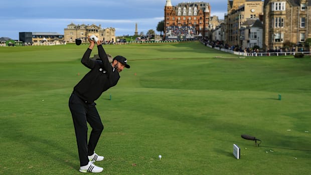 El campeonato Alfred Danahill Links de Dustin Johnson 2025 jugaron su T -Shot en el hoyo 18 en el hoyo 18 