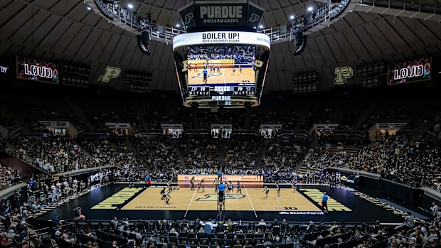Mackey Arena was the venue for the NCAA volleyball match 