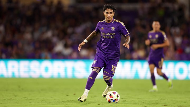 Jun 15, 2024; Orlando, Florida, USA; Orlando City midfielder Facundo Torres (10) controls the ball against LAFC in the second half at Inter&Co Stadium. Mandatory Credit: Nathan Ray Seebeck-USA TODAY Sports
