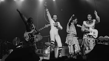 Members of Earth, Wind & Fire performing in 1978.