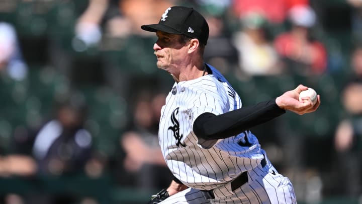 May 25, 2024; Chicago, Illinois, USA;  Chicago White Sox pitcher Tim Hill (54) pitches in the ninth inning against the Baltimore Orioles at Guaranteed Rate Field. Mandatory Credit: Jamie Sabau-USA TODAY Sports