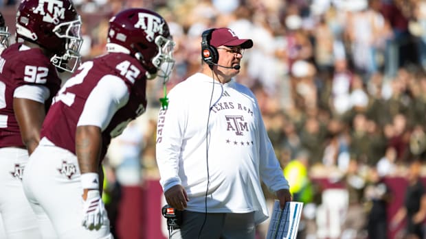 Texas A&M Aggies head coach Mike Elko