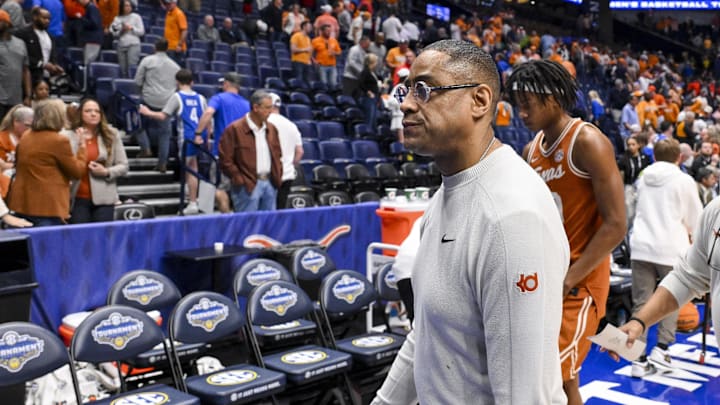 Former Texas Longhorns head coach Terry walks off the court after the loss against the Tennessee Volunteers in the SEC tournament.