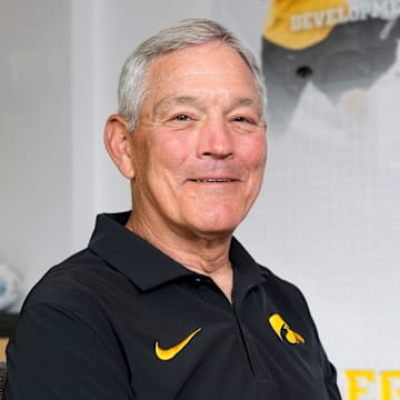 Iowa head football coach Kirk Ferentz is pictured June 27, 2025 in Iowa City, Iowa.