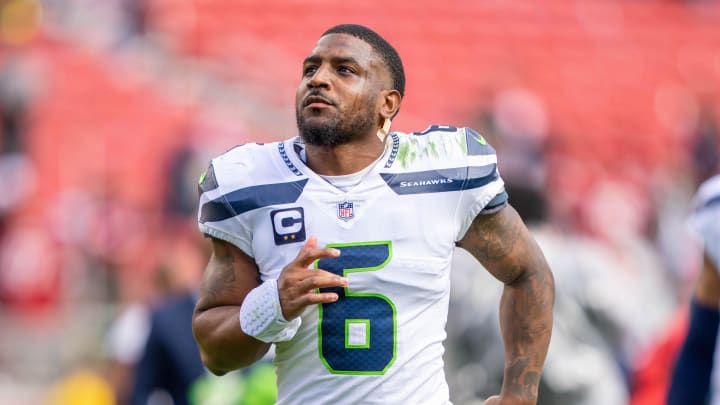 September 18, 2022; Santa Clara, California, USA; Seattle Seahawks safety Quandre Diggs (6) after the game against the San Francisco 49ers at Levi's Stadium. Mandatory Credit: Kyle Terada-USA TODAY Sports