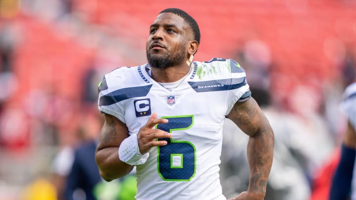 September 18, 2022; Santa Clara, California, USA; Seattle Seahawks safety Quandre Diggs (6) after the game against the San Francisco 49ers at Levi's Stadium. Mandatory Credit: Kyle Terada-USA TODAY Sports