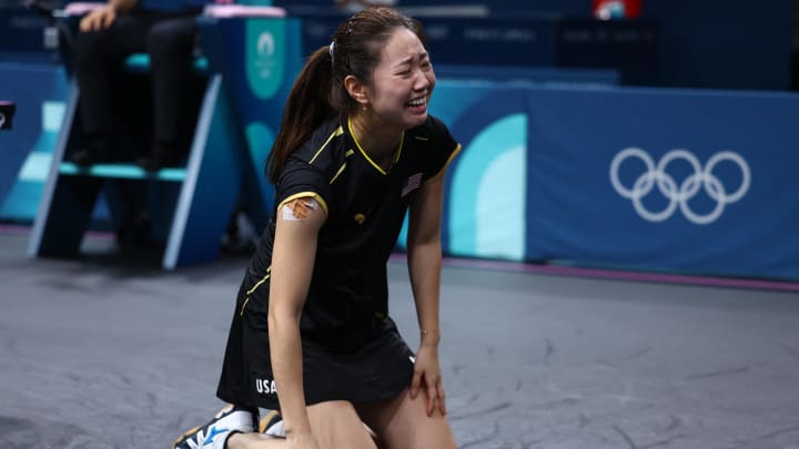 Lily Zhang after winning her Monday match