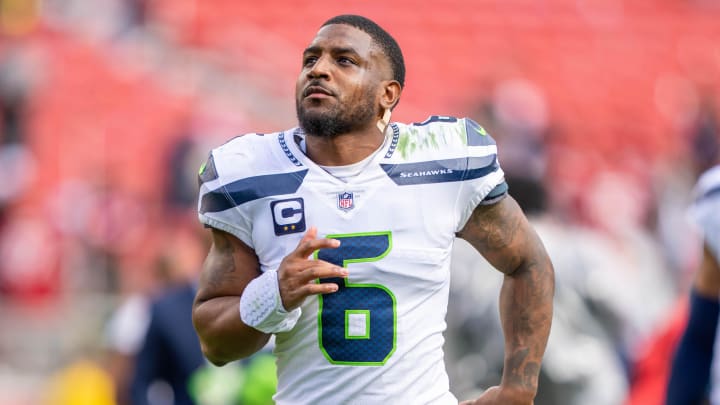 September 18, 2022; Santa Clara, California, USA; Seattle Seahawks safety Quandre Diggs (6) after the game against the San Francisco 49ers at Levi's Stadium. Mandatory Credit: Kyle Terada-USA TODAY Sports