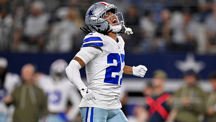 Dallas Cowboys cornerback Shavon Revel Jr. celebrates after making a play during his rookie season. He enters 2026 training camp looking to earn a full-time starting role.