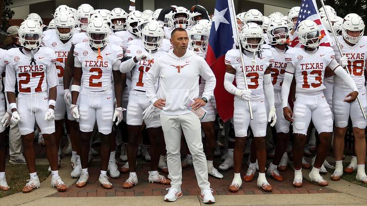 Oct 25, 2025; Starkville, Mississippi, USA;  Texas Longhorns head coach Steve Sarkisian