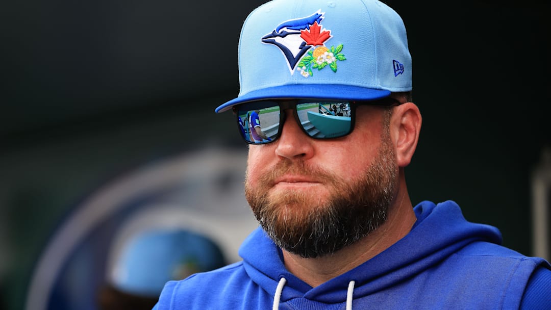 Toronto Blue Jays manager John Schneider (14) looks on during the third inning against the Boston Red Sox at JetBlue Park at Fenway South. 