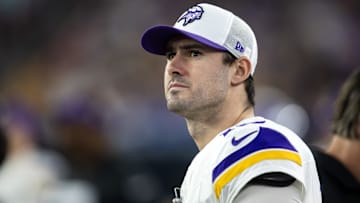 Jan 13, 2025; Glendale, AZ, USA; Minnesota Vikings quarterback Daniel Jones (13) against the Los Angeles Rams during an NFC wild card game at State Farm Stadium. Mandatory Credit: Mark J. Rebilas-Imagn Images