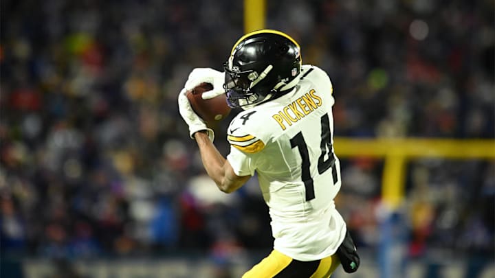 Then-Pittsburgh Steelers wide receiver George Pickens on Jan 15, 2024. Then-Pittsburgh Steelers wide receiver George Pickens on Jan 15, 2024.