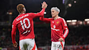 Marcus Rashford (left) and Alejandro Garnacho were both left out of Man Utd's starting XI for Sunday's derby