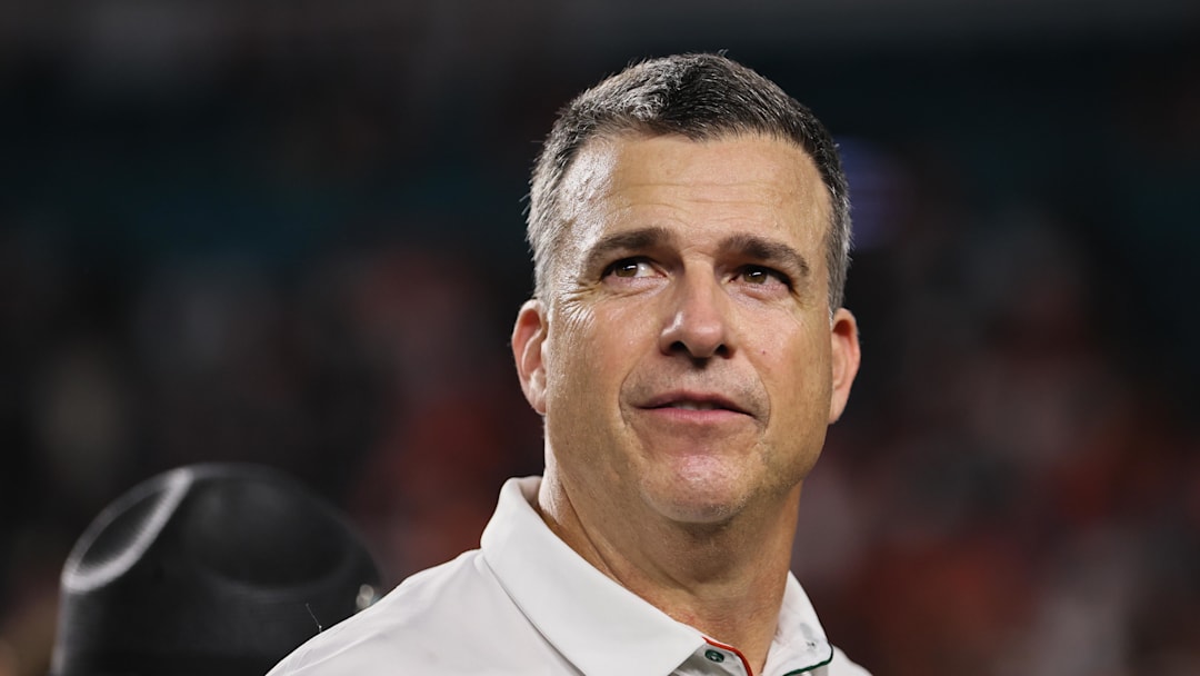 Oct 26, 2024; Miami Gardens, Florida, USA; Miami Hurricanes head coach Mario Cristobal looks on after the game against the Florida State Seminoles at Hard Rock Stadium. 