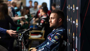 Oct 30, 2025; Avondale, Arizona, USA; NASCAR Truck Series driver Ty Majeski during Championship Four media day at Phoenix Raceway.