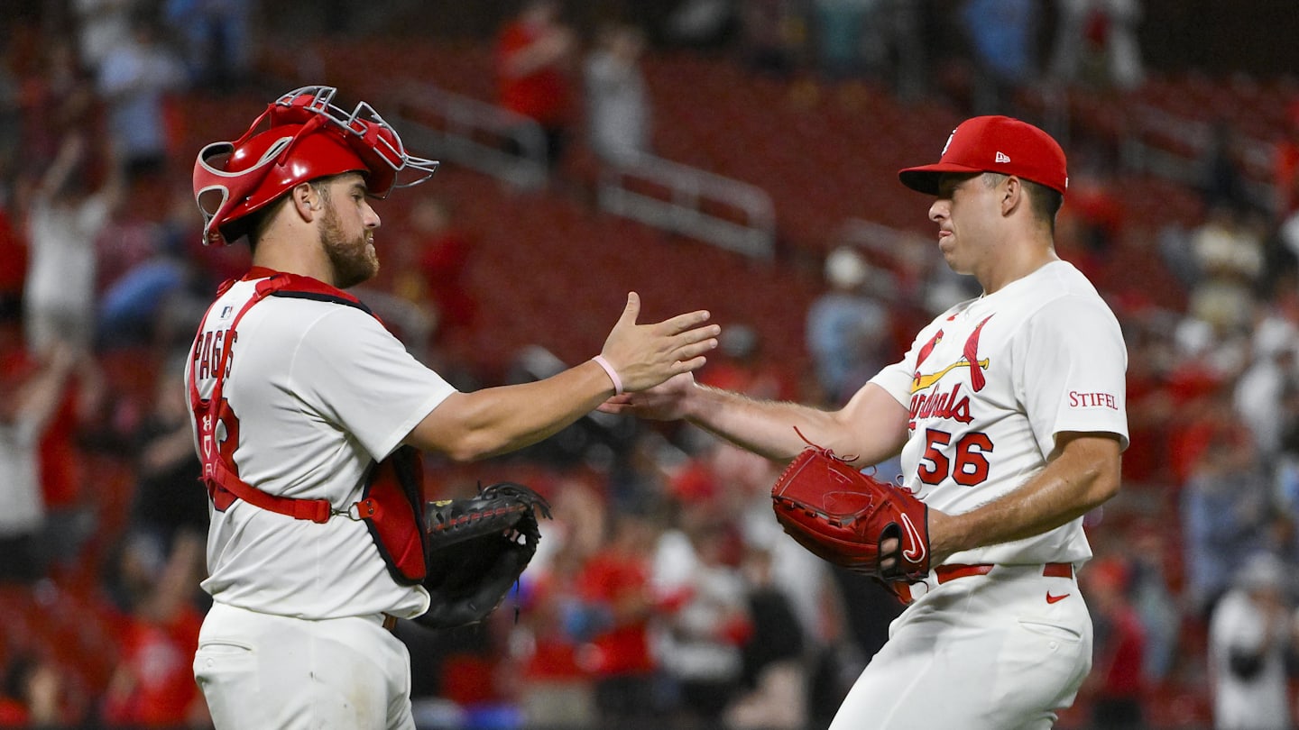Ryan Helsley pitching for the Cardinals