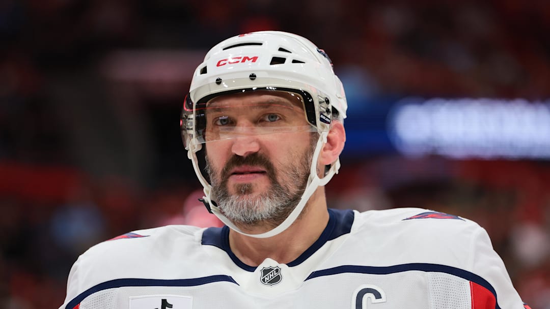 Nov 13, 2025; Sunrise, Florida, USA; Washington Capitals left wing Alex Ovechkin (8) looks on against the Florida Panthers during the first period at Amerant Bank Arena. Mandatory Credit: Sam Navarro-Imagn Images Nov 13, 2025; Sunrise, Florida, USA; Washington Capitals left wing Alex Ovechkin (8) looks on against the Florida Panthers during the first period at Amerant Bank Arena. Mandatory Credit: Sam Navarro-Imagn Images