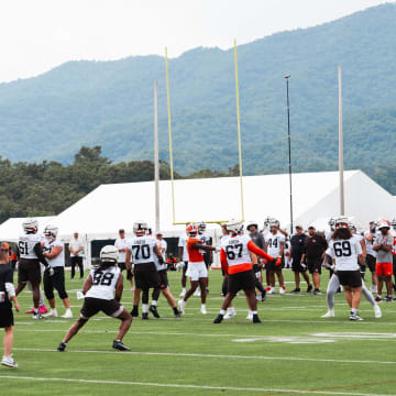 The Browns practice from the Greenbrier Resort in White Sulphur Springs W. Va. on Day 2 of training camp