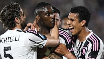 Kolo Muani, center, grabbed the goal to put Juventus into the lead at Venezia