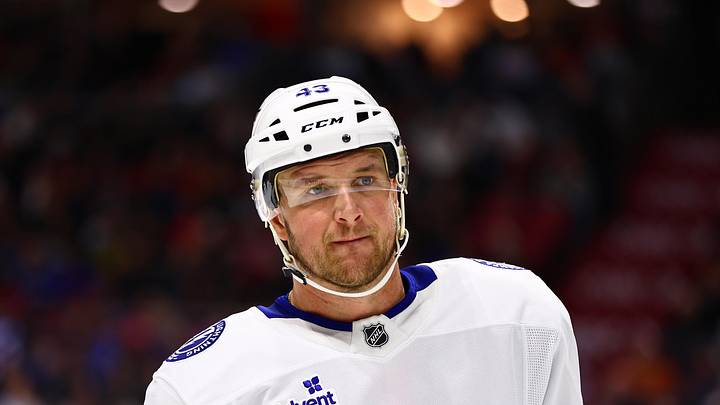Apr 7, 2026; Ottawa, Ontario, CAN; Tampa Bay Lightning defenseman Darren Raddysh (43) is seen in a game agains the Ottawa Senators during the first period at Canadian Tire Centre. Mandatory Credit: Keito Newman-Imagn Images
Apr 7, 2026; Ottawa, Ontario, CAN; Tampa Bay Lightning defenseman Darren Raddysh (43) is seen in a game agains the Ottawa Senators during the first period at Canadian Tire Centre. Mandatory Credit: Keito Newman-Imagn Images