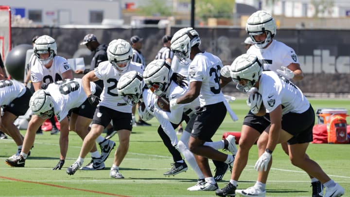 Las Vegas Raiders OTA practice.