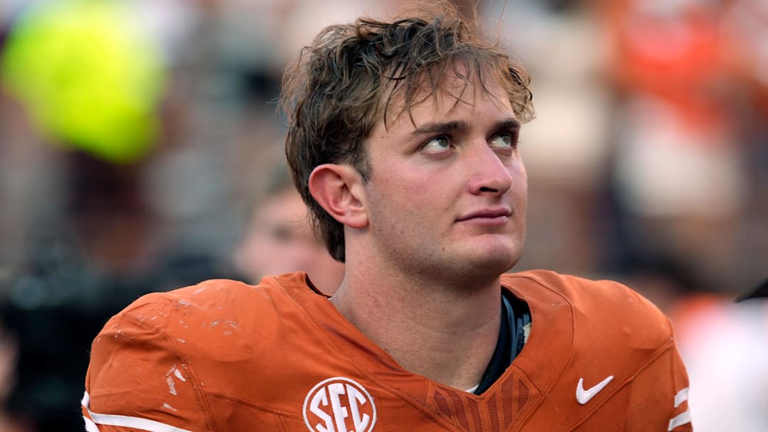 Sep 13, 2025; Austin, Texas, USA; Texas Longhorns tight end Jack Endries (88) walks off the field after a game against the Texas El Paso Miners at Darrell K Royal-Texas Memorial Stadium. Mandatory Credit: Scott Wachter-Imagn Images