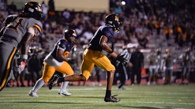 The Naples Golden Eagles compete against the American Heritage Patriots in a game at Staver Field in Naples on Friday, Sept. 