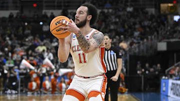 Mar 20, 2025; Providence, RI, USA; Clemson Tigers guard Jaeden Zackery (11) shoots the ball against the McNeese State Cowboys during the first half at Amica Mutual Pavilion. Mandatory Credit: Eric Canha-Imagn Images