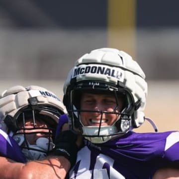 TCU linebacker Cooper McDonald at practice