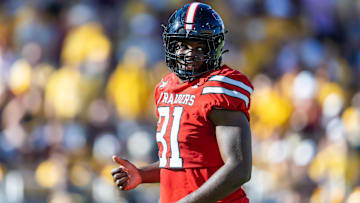 Texas Tech Red Raiders EDGE David Bailey against the Arizona State Sun Devils.