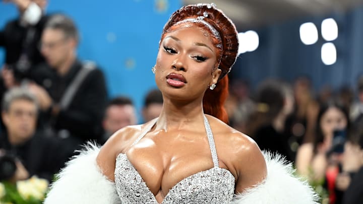 Megan Thee Stallion at The 2025 Met Gala Celebrating "Superfine: Tailoring Black Style" in May 2025 in New York City. Megan Thee Stallion at The 2025 Met Gala Celebrating "Superfine: Tailoring Black Style" in May 2025 in New York City.