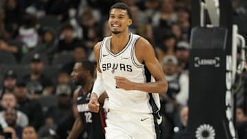 Oct 30, 2025; San Antonio, Texas, USA; San Antonio Spurs forward Victor Wembanyama (1) 