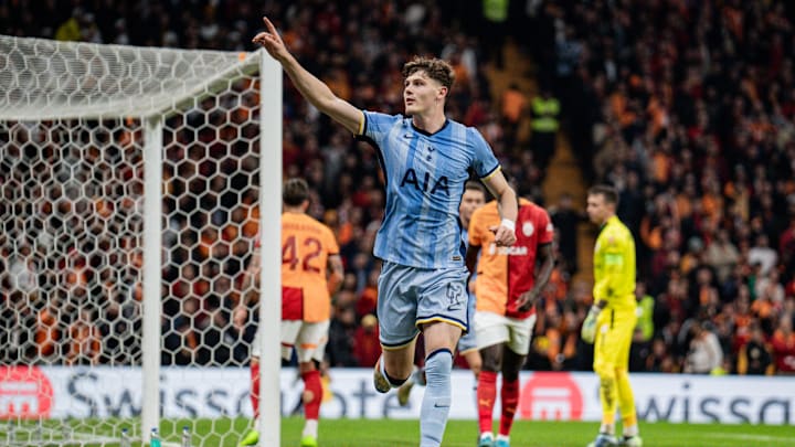 Will Lankshear celebrates his goal against Galatasaray 