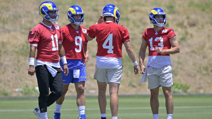 Los Angeles Rams Minicamp, Jimmy Garoppolo, Matthew Stafford, Dresser Winn, Stetson Bennett