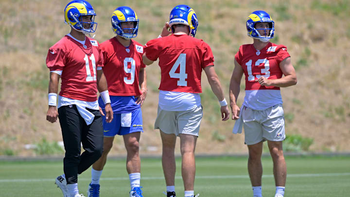 Los Angeles Rams Minicamp Jimmy Garoppolo, Matthew Stafford, Dresser Winn, Stetson Bennett