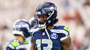 Sep 25, 2025; Glendale, Arizona, USA; Seattle Seahawks linebacker Ernest Jones IV (13) against the Arizona Cardinals at State Farm Stadium.