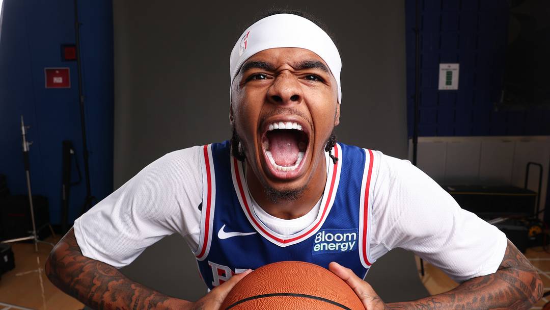 Sep 28, 2026; Camden, NJ, USA; Philadelphia 76ers Labaron Philon poses for a photo during media day. Mandatory Credit: Bill Streicher-Imagn Images Sep 28, 2026; Camden, NJ, USA; Philadelphia 76ers Labaron Philon poses for a photo during media day. Mandatory Credit: Bill Streicher-Imagn Images