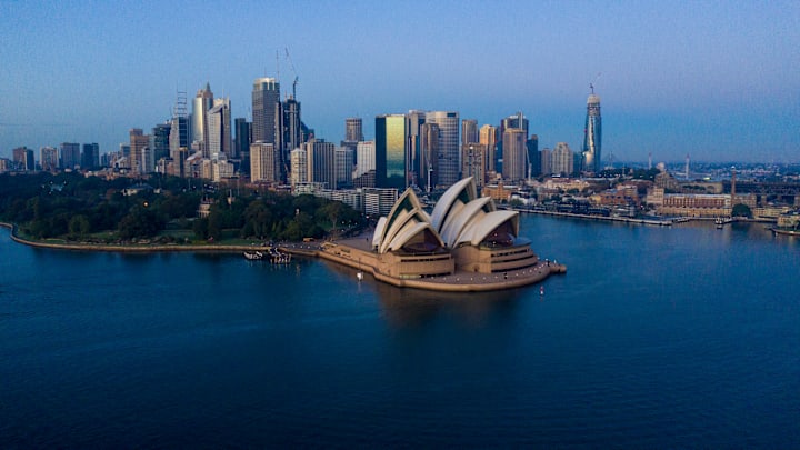 Sydney city scenes at sunrise during Covid-19 pandemic