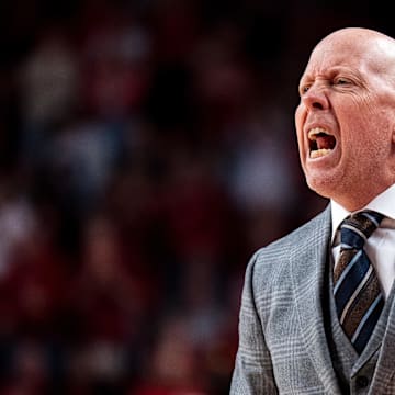 UCLA coach Mick Cronin against Nebraska at Pinnacle Bank Arena. 