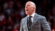 Jan 4, 2025; Lincoln, Nebraska, USA; UCLA Bruins head coach Mick Cronin reacts after a play during the second half against the Nebraska Cornhuskers at Pinnacle Bank Arena. Mandatory Credit: Dylan Widger-Imagn Images