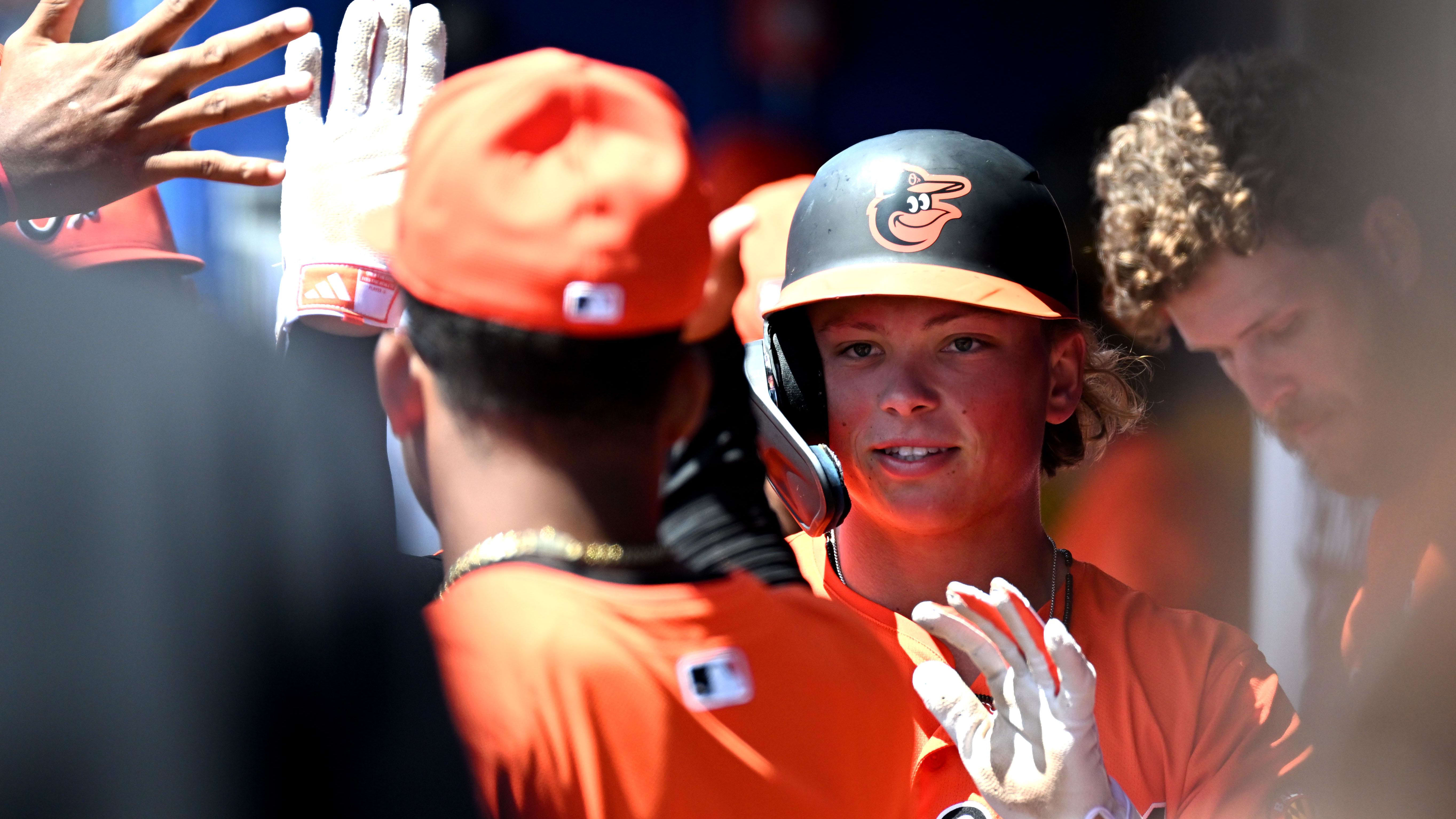 Mar 19, 2024; Dunedin, Florida, USA; Baltimore Orioles second baseman Jackson Holliday (87).