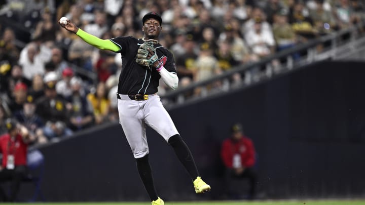 Jul 6, 2024; San Diego, California, USA; Arizona Diamondbacks shortstop Geraldo Perdomo (2) throws to first base on a ground out by San Diego Padres catcher Luis Campusano (not pictured) during the seventh inning at Petco Park. Mandatory Credit: Orlando Ramirez-USA TODAY Sports