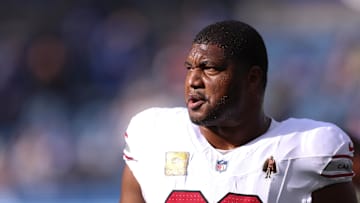 Nov 9, 2025; Seattle, Washington, USA; Arizona Cardinals defensive tackle Calais Campbell (93) looks on before the game against the Seattle Seahawks at Lumen Field. Mandatory Credit: Kevin Ng-Imagn Images