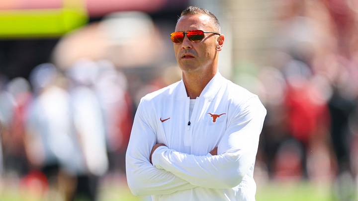 Oct 11, 2025; Dallas, Texas, USA;  Texas Longhorns head coach Steve Sarkisian