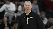 Purdue Boilermakers head coach Matt Painter reacts to a call