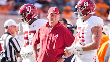 Alabama head coach Kalen DeBoer during an SEC conference game between Tennessee and Alabama in Neyland Stadium on Saturday, Oct. 19, 2024.