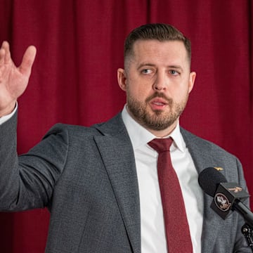 Florida State’s new head basketball coach Luke Loucks introduces himself, shares his beliefs and coaching style during a press conference Monday, March 10, 2025.